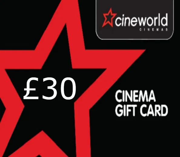 Cineworld Cinema 30 GBP Gift Card (United Kingdom) gallery image 1