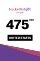 BucketlistGift 475 USD Gift Card (United States) thumb 2