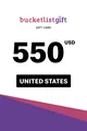 BucketlistGift 550 USD Gift Card (United States) thumb 2