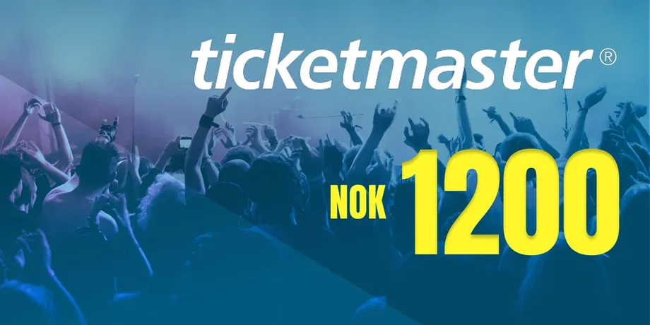 Ticketmaster 1200 NOK Gift Card (Norway) gallery image 2