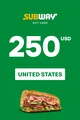Subway 250 USD Gift Card (United States) thumb 2