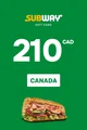 Subway 210 CAD Gift Card (Canada) thumb 2