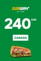 Subway 240 CAD Gift Card (Canada) thumb 2