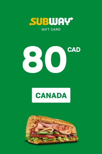 Subway 80 CAD Gift Card (Canada)