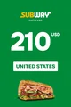 Subway 210 USD Gift Card (United States) thumb 2