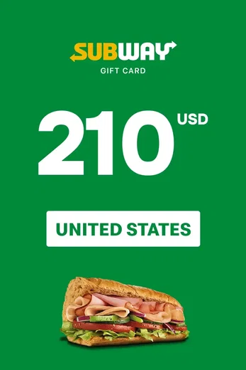 Subway 210 USD Gift Card (United States) gallery image 2