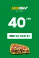 Subway 40 USD Gift Card (United States) thumb 2