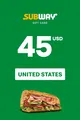 Subway 45 USD Gift Card (United States) thumb 2