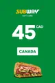 Subway 45 CAD Gift Card (Canada) thumb 2