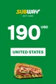 Subway 190 USD Gift Card (United States) thumb 2