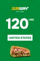 Subway 120 USD Gift Card (United States) thumb 2