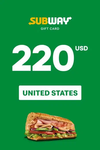Subway 220 USD Gift Card (United States) gallery image 2