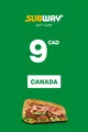 Subway 9 CAD Gift Card (Canada) thumb 2
