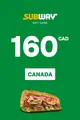 Subway 160 CAD Gift Card (Canada) thumb 2