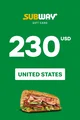 Subway 230 USD Gift Card (United States) thumb 2
