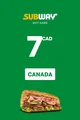 Subway 7 CAD Gift Card (Canada) thumb 2