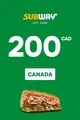 Subway 200 CAD Gift Card (Canada) thumb 2