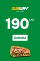 Subway 190 CAD Gift Card (Canada) thumb 2