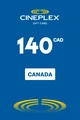 Cineplex 140 CAD Gift Card (Canada) thumb 2