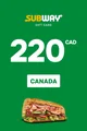 Subway 220 CAD Gift Card (Canada) thumb 2