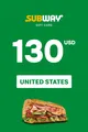 Subway 130 USD Gift Card (United States) thumb 2