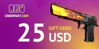 CSGOFAST 25 USD Gift Card (Global) thumb 2