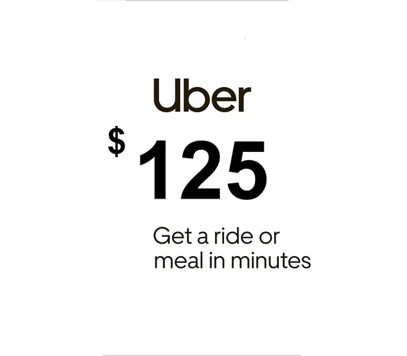 Uber 125 USD Gift Card (United States) gallery image 1