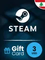 Steam Wallet 3 USD Gift Card (Lebanon) thumb 2