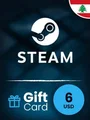 Steam Wallet 6 USD Gift Card (Lebanon) thumb 2