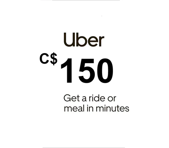 Uber 150 CAD Gift Card (Canada) gallery image 2