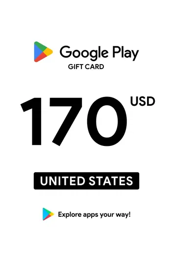 Google Play 170 USD Gift Card (United States)