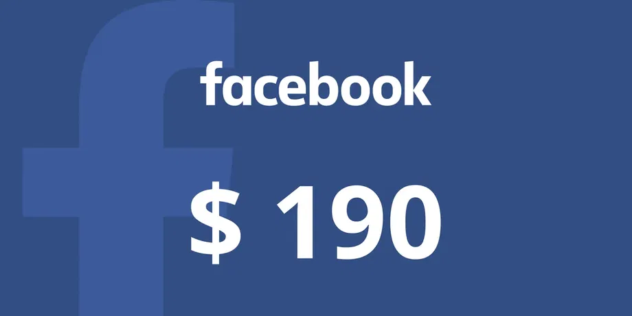 Facebook 190 USD Gift Card (Global) gallery image 2