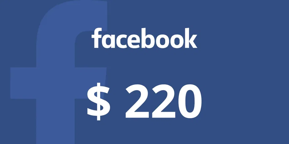 Facebook 220 USD Gift Card (Global) gallery image 2