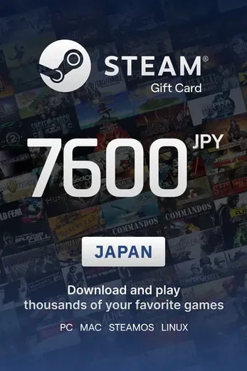Steam Wallet 7600 JPY Gift Card (Japan) gallery image 2