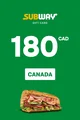 Subway 180 CAD Gift Card (Canada) thumb 2