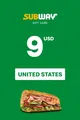 Subway 9 USD Gift Card (United States) thumb 2
