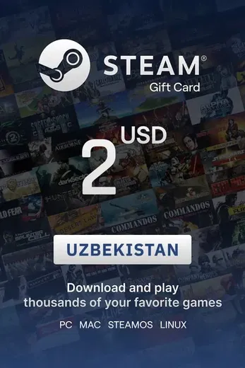 Steam Wallet 2 USD Gift Card (Uzbekistan) gallery image 2