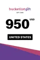 BucketlistGift 950 USD Gift Card (United States) thumb 2